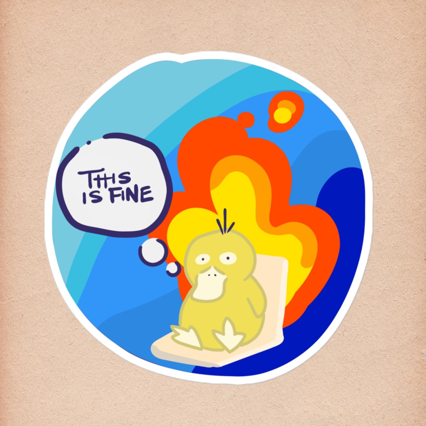 Psyduck - This is fine - Honey and Fir