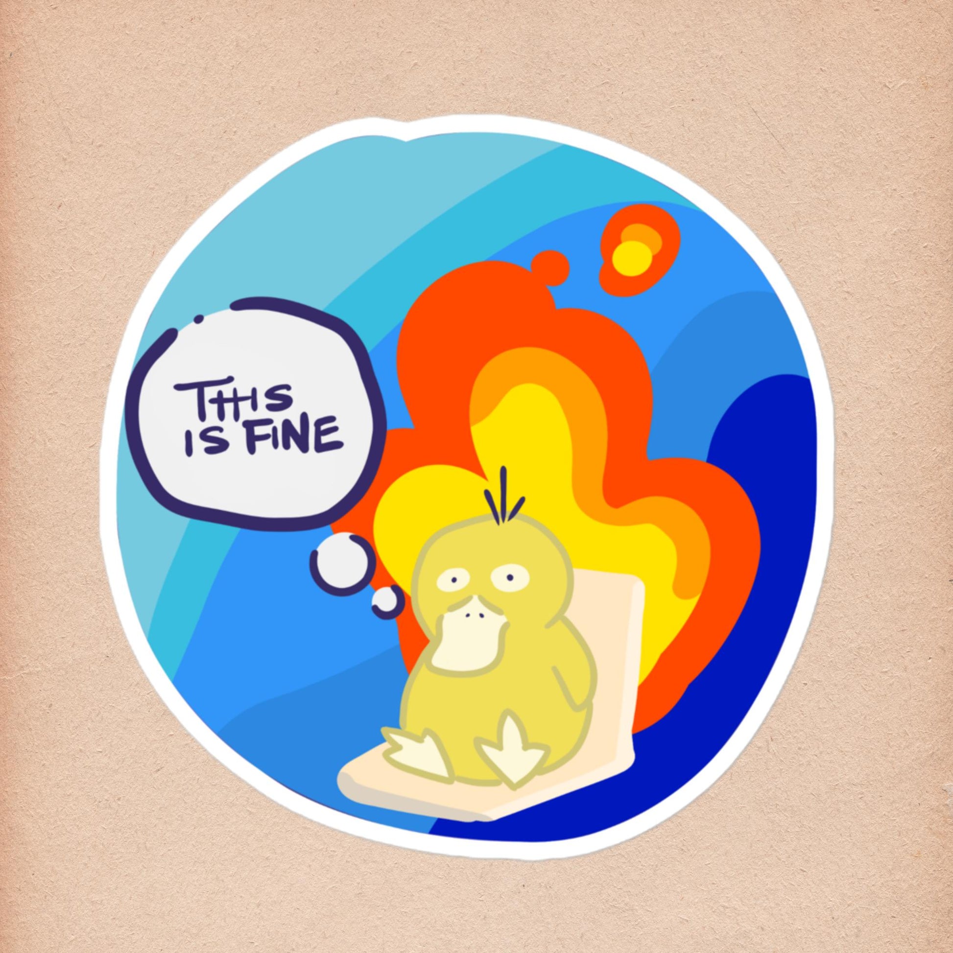 Psyduck - This is fine - Honey and Fir